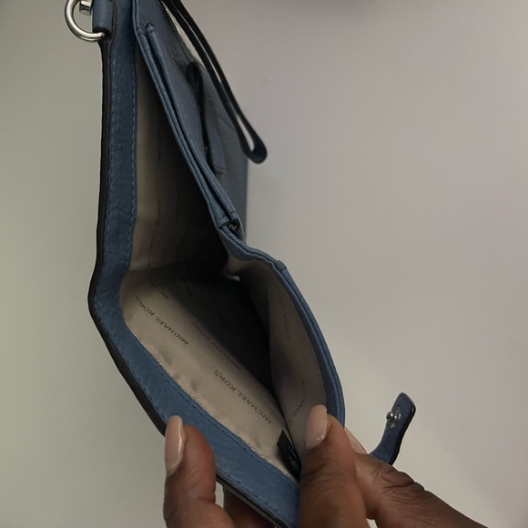 Michael Kors blue wristlet wallet. - Picture 3 of 5